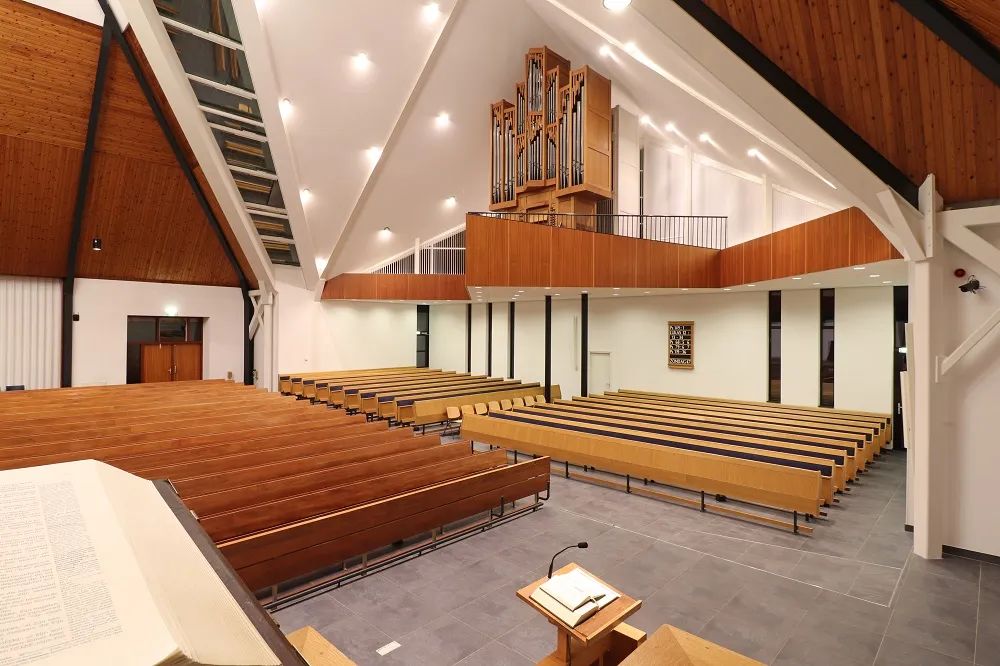 Interieur van de kerk in Meliskerke